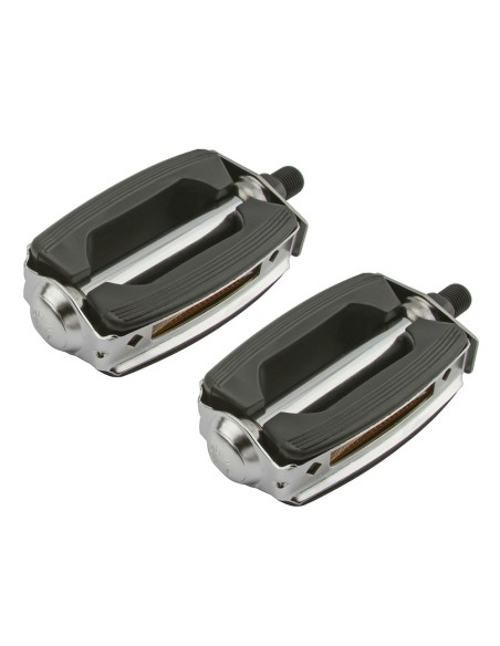 Krate Rubber Pedals 1/2 Black/Chrome.